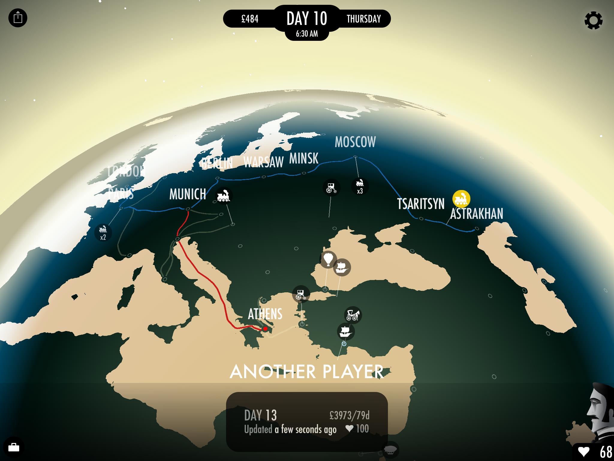 gameplay image of 80 Days game