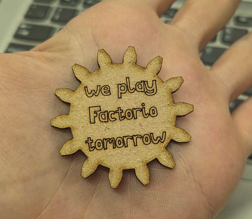 Picture of laser-cut wood with custom font