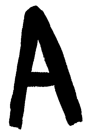 letter A, black on white